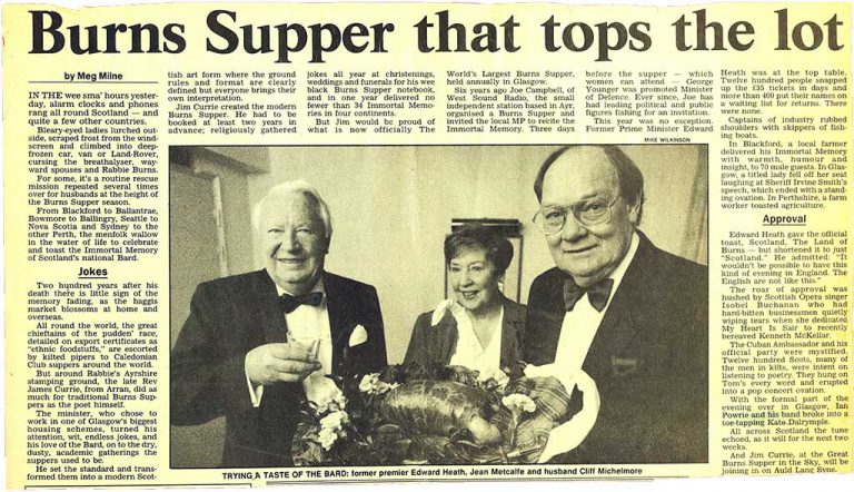 Burns Supper That Tops the Lot